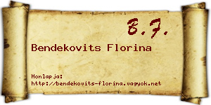 Bendekovits Florina névjegykártya